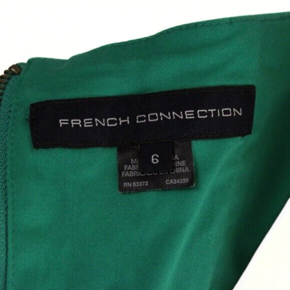 French Connection Strapless Dress – Teal, Navy & Black | Statement Zipper Back | - Picture 6 of 6